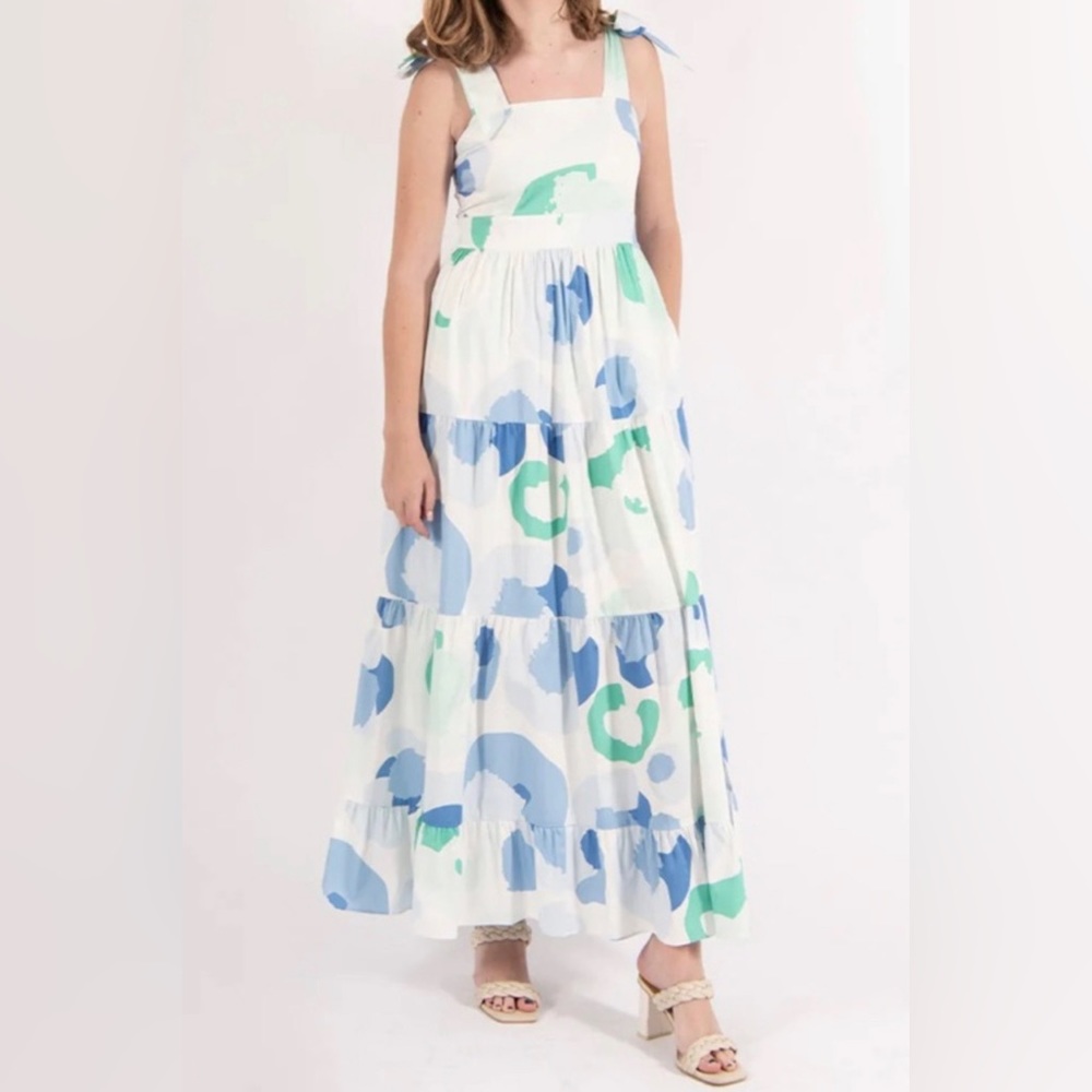 Emily McCarthy Bow Maxi - Seaglass Spot Dress